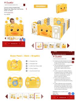 16 panel baby foldable playpen