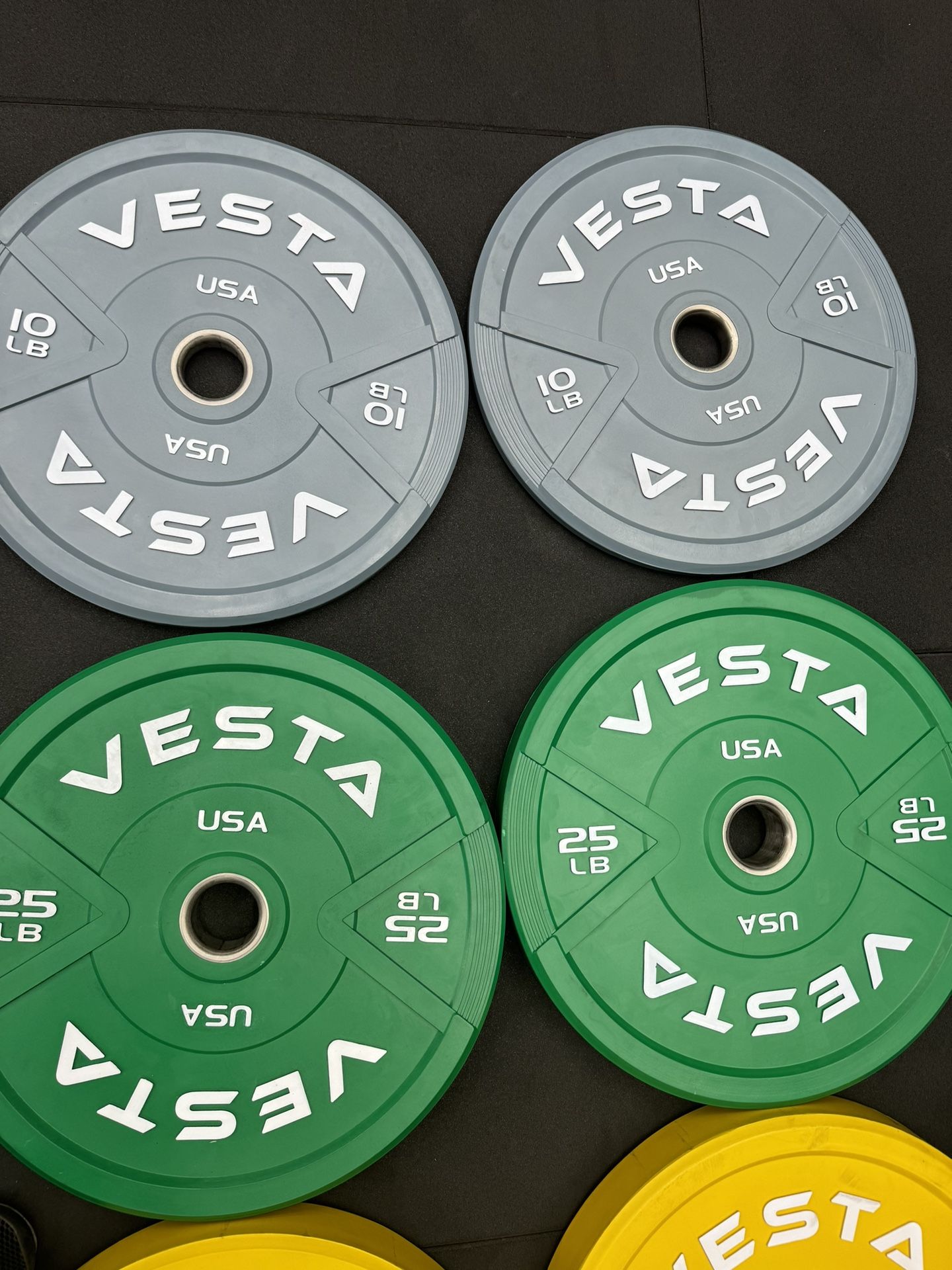 Vesta Color Bumper Plates | 230lbs set | Fitness | Gym | Weights | 2inch holes | New in boxes |