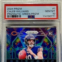 2024 Prizm Caleb Willliams Prismatic Green Psa 10