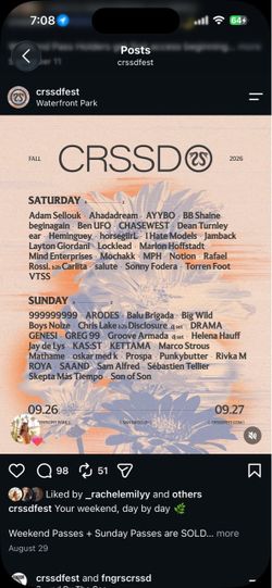 Sunday crssd ticket