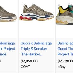 Gucci Balenciaga Collaboration Shoes Size 9