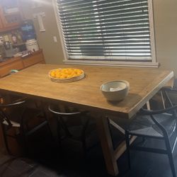 Wood Distress   Kitchen  Or Patio Table 