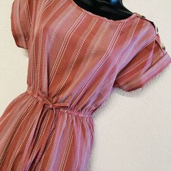 BLUSH, Pink & White Striped Dress, Size S