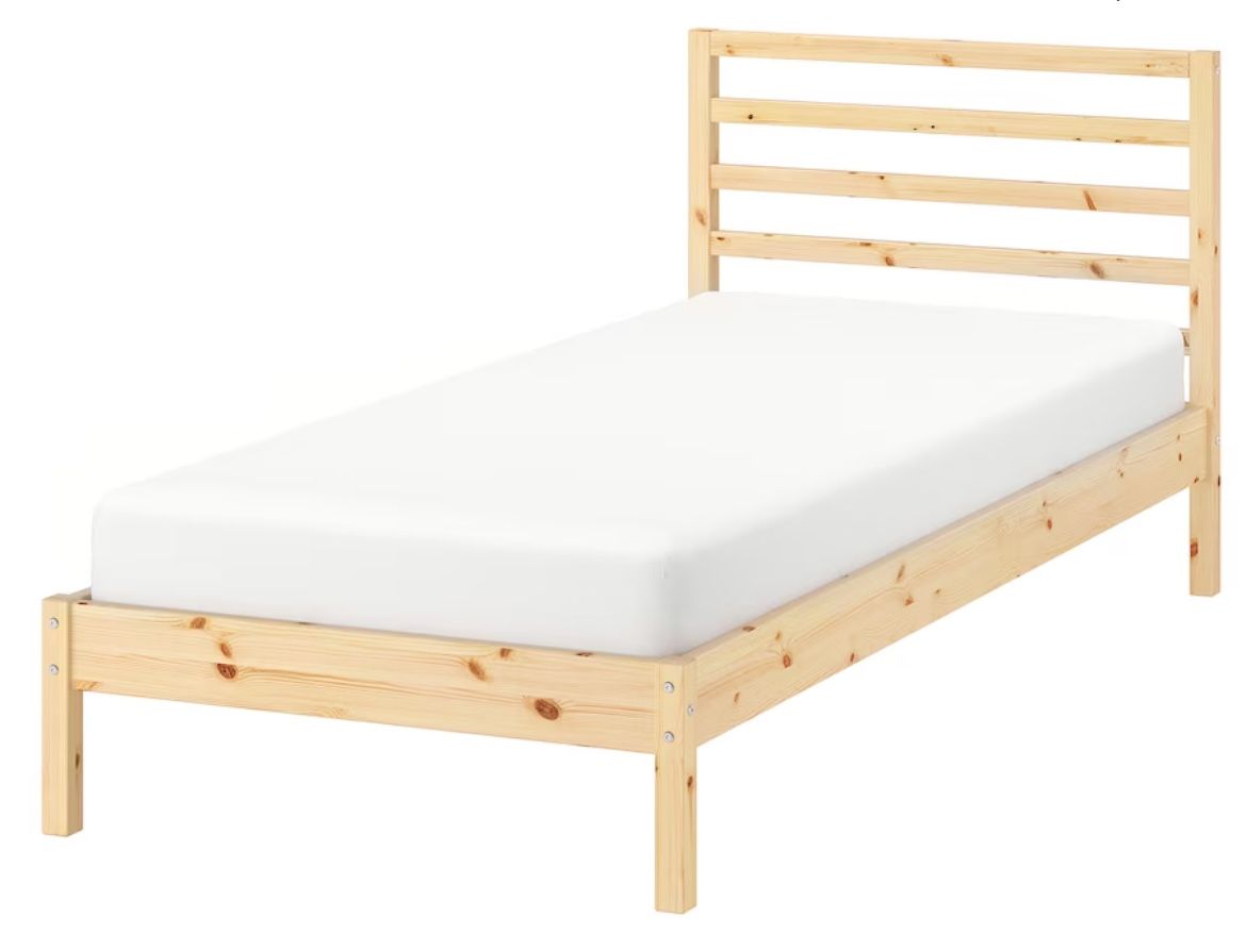 TARVA Bed frame, pine/Luröy, Twin