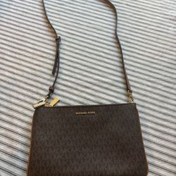 Michael Kors Jet Set Travel Double-Pouch Crossbody (Brown Signature MK)