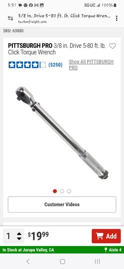 Pittsburgh Pro 3/8 Drive Torque Wrench