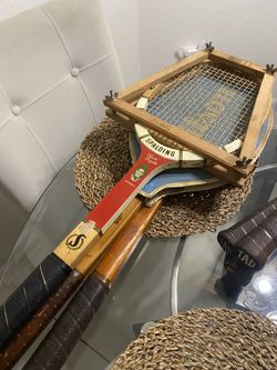 6 Vintage Tennis Racquets - Spalding brand