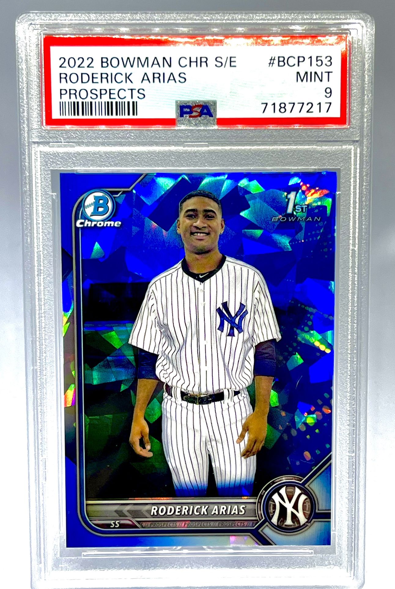 2022 Bowman Chrome Sapphire Edition Roderick Arias #BCP-153 PSA 9 Yankees