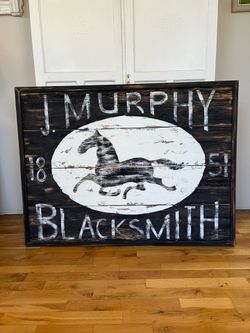 Rare Ethan Allen Blacksmith Wooden Wall Art