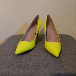 Neon Yellow Pointed Toe Heels