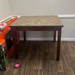 Dining Table Cherry Wood Marble Top( No Chairs)