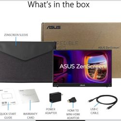 ASUS ZenScreen 16” (15.6 inch viewable) 1080P USB-C Portable Monitor (MB16AHV) - Full HD, IPS, Blue Light Filter, Anti-glare, Mini HDMI, Kickstand