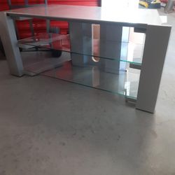 Desk Console With Glass Shelving