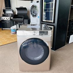 Samsung 7.5 Cu. Ft. Champagne Front Load Gas Dryer With Steam Sanitize