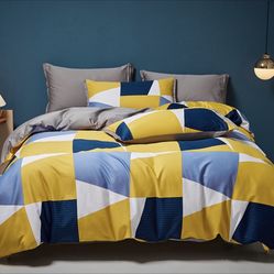 4Pcs,Queen bedding Set (1Duvet Cover 1 Flat Sheet and 2 Pillowcase) 800 TC 100% cotton