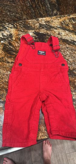 Oshkosh 6 Month Red Baby Corduroy Overalls