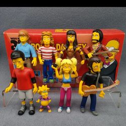 SIMPSONS VINYL FIGURINES - best Guest Appearances Pt. 2 The Who, Tony Hawk. Xena, Brittany Spears.   JIM FROM THE OFFICE?!  8pc Orig.  Box Has Damage