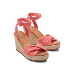 BNWT TOMS Marisela Wedge Shell Pink Size 10 Womens