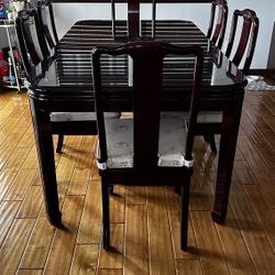 Japanese Rosewood Dining Table Set