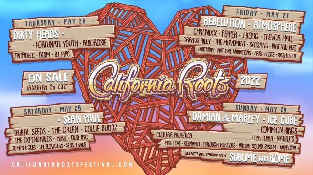Two California Roots Festival 3 Day Passes with Rebelution, Sean Paul, Stick Figure and many more Tickets (May 27th-May29th, 2022)