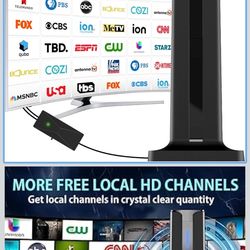 ApexWaveTV Digital TV Antenna for Smart TV Indoor,2026 TV Antenna with 3M Stick Base, 360°&Long Range Reception HDTV Antenna for Local Channels, Easy 