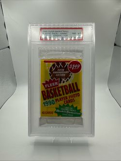 1990 Fleer Basketball Jumbo Pack Michael Jordan Top PSA 8