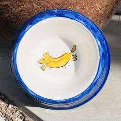 Ceramic Pet Dog Bowl (Silver Lake)