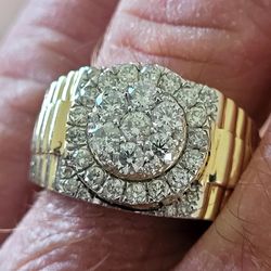 Mens 2 Carat Diamond Ring Vs 14k Gold