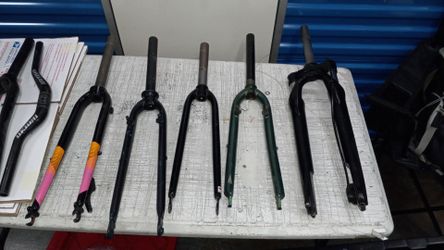 Lot of Used Bicycle Forks