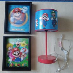 Mario Lamp & Pics $10