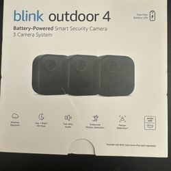 Blink Outdoor 4 1080p Wi-Fi Outdoor 3-Camera Security System - Black- New Sealed