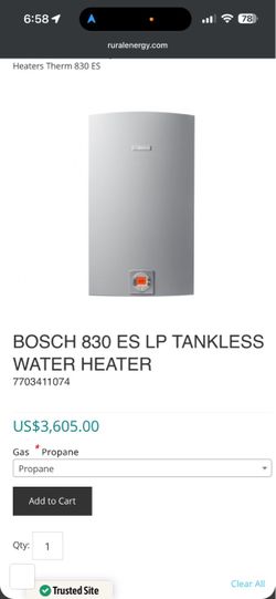Bosch tankless water heater