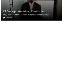 21 Savage Lower Level Tickets (2)