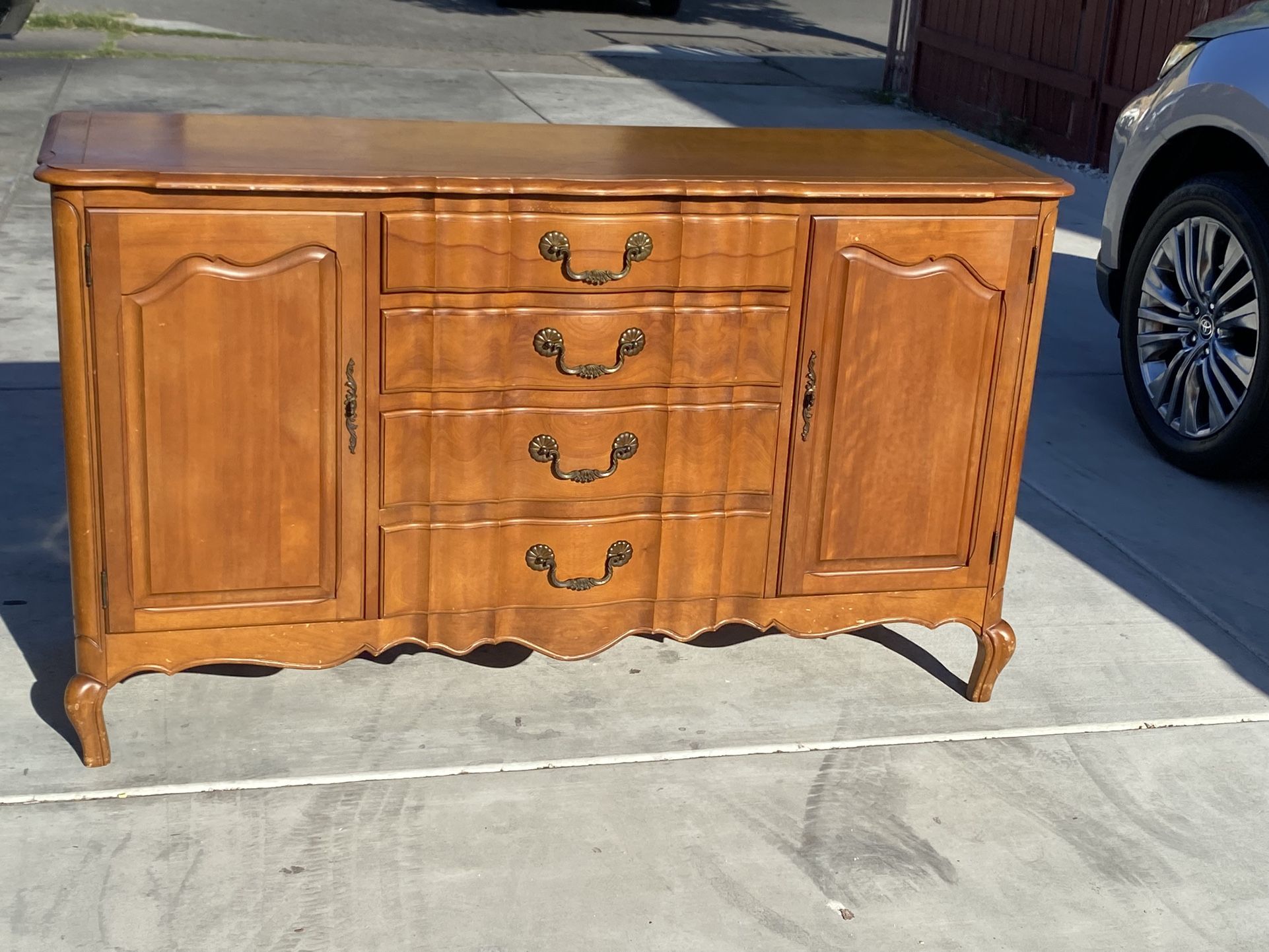 French Provincial Wood Cabinet Server Storage Drexel style Multi purpose furniture