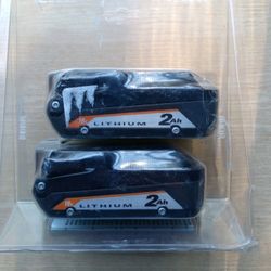 Ridgid 18 Volt 2 Amp Hour Batteries Two Pack New