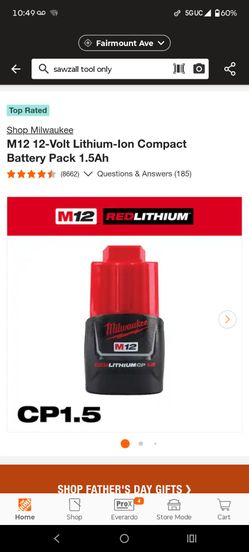 New M12 12-Volt Lithium-Ion Compact Battery Pack 1.5Ah