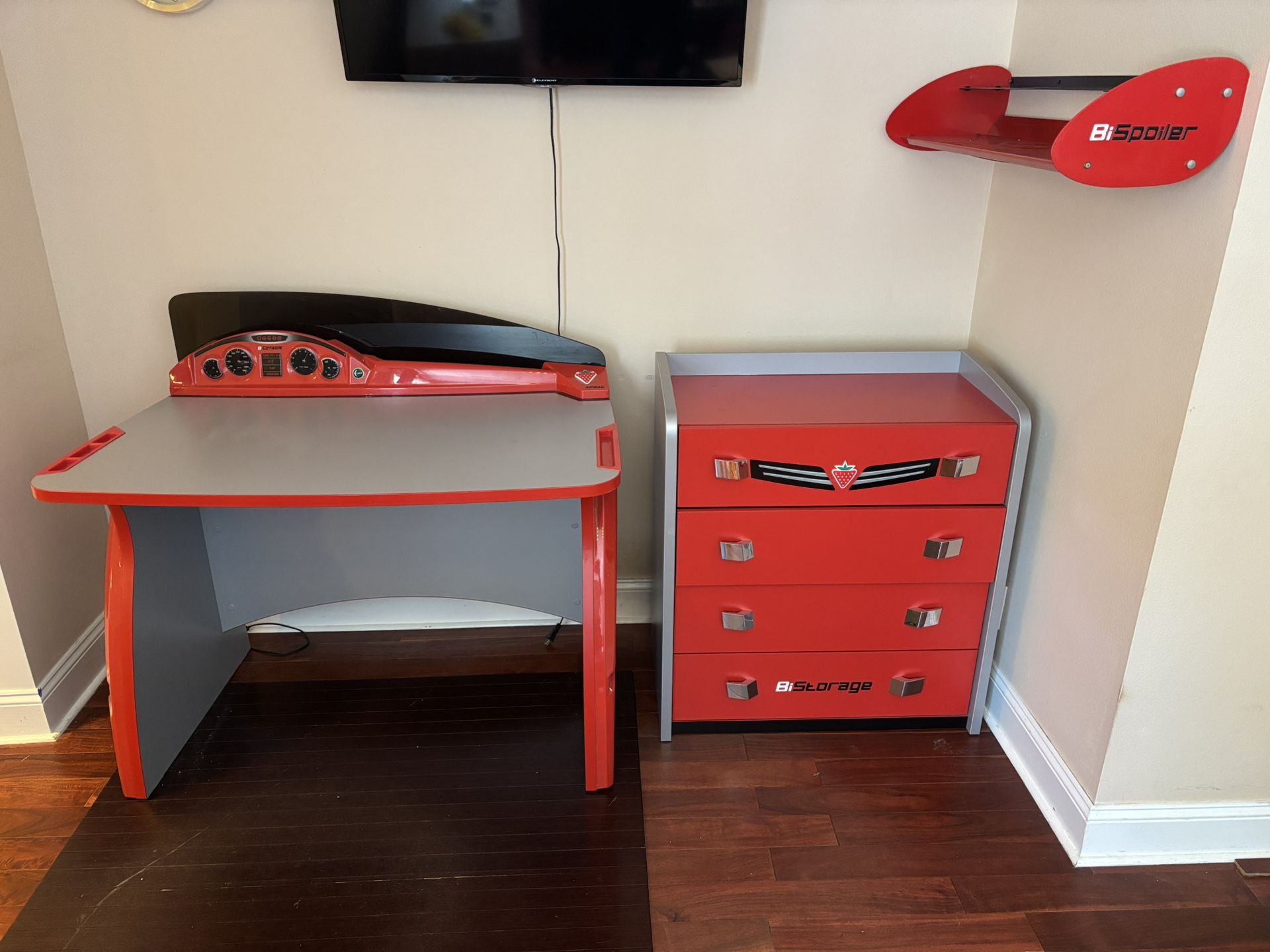 Authentic kids room furniture by Cilek. Study desk, cabinet, wall shelf