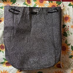 Victoria's Secret silver glittery drawstring bag #glitterybag #stylish