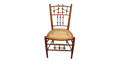 Antique Victorian Faux Bamboo Cane Chair (1870–1890) | Aesthetic Movement / Eastlake Accent Chair