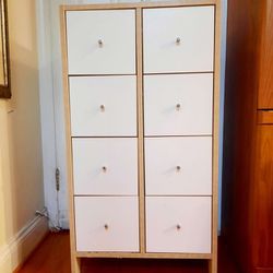 wooden chest dresser with 8 drawers, 39" H X 21" W X 13.75" D