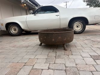 Large Outdoor Metal Fire Pit With Firewood – Star & Moon Design – $65