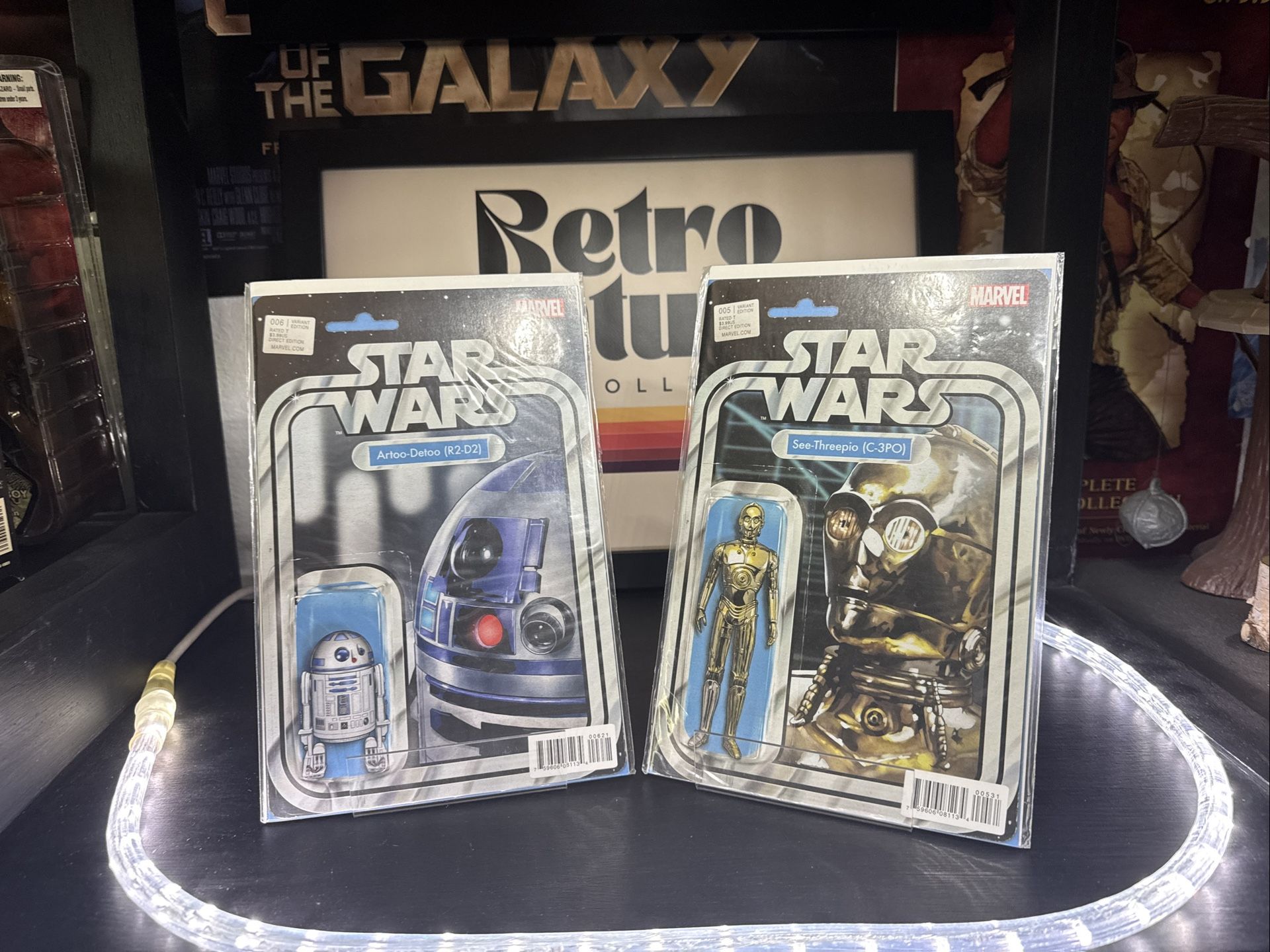 Star Wars R2-D2 #6 & C-3PO #7 Action Figure Variant Comics Marvel B & B VG+