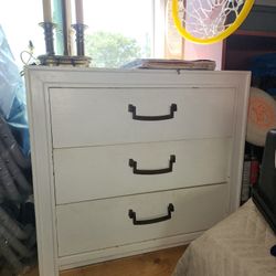 White Solid Wood Nightstand