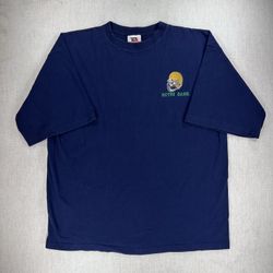 Notre Dame T-Shirt Embroidered Logo Men’s Size XXL Navy Blue Fighting Irish