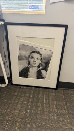 official vintage Warner Bros.  Wizard of Oz – Judy Garland as Dorothy Framed Photograph  Beautiful oversized framed black-and-white