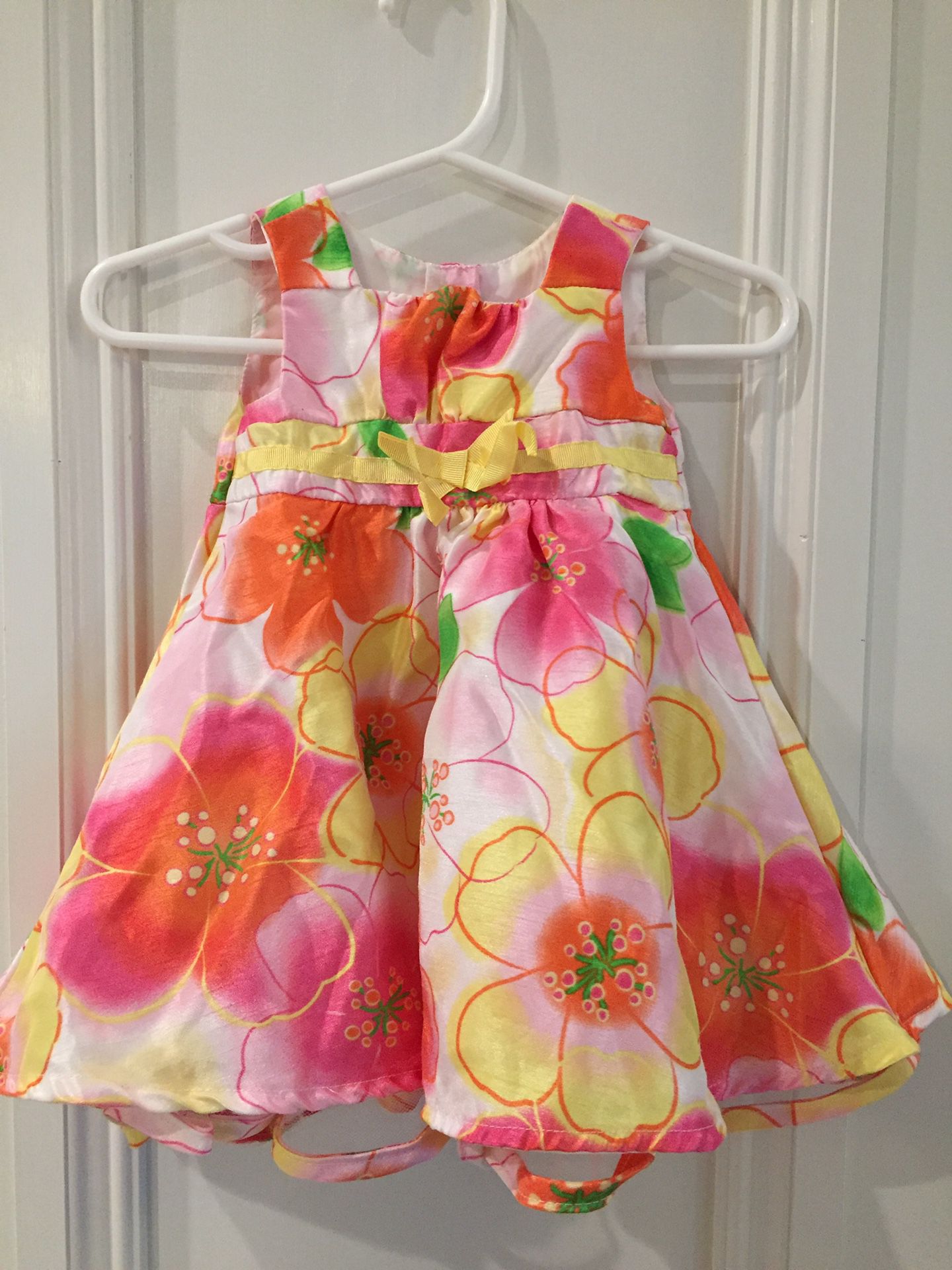 Baby Girl Pink Yellow Easter Dress sz 0/3 Months