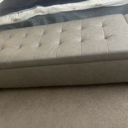 Leather Grey Bench
