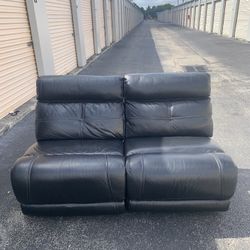 Black Leather Couch  