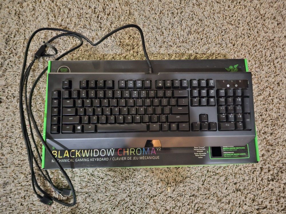 Razer Blackwidow V2 Keyboard W/ Razer Deathadder Elite Mouse And Razer Firefly