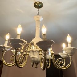 Vintage LED Candle Chandelier Ceramic